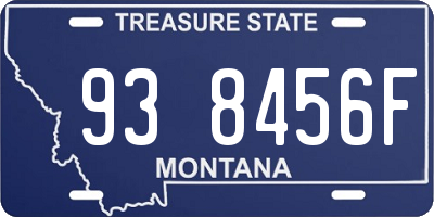 MT license plate 938456F