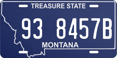 MT license plate 938457B