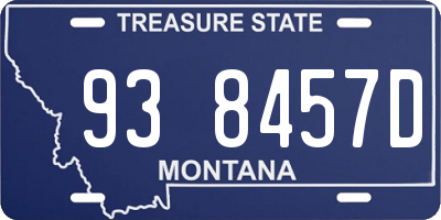 MT license plate 938457D