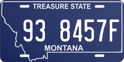 MT license plate 938457F