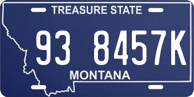 MT license plate 938457K