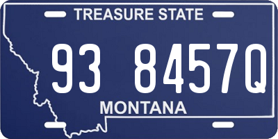 MT license plate 938457Q