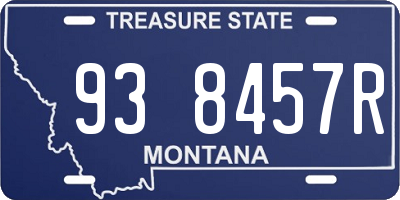 MT license plate 938457R
