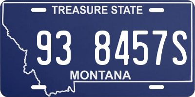MT license plate 938457S