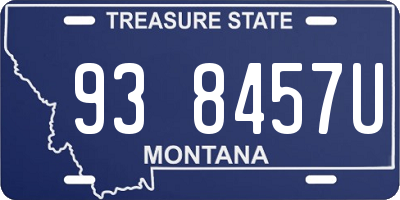 MT license plate 938457U