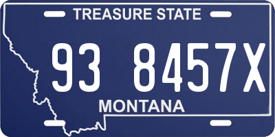 MT license plate 938457X