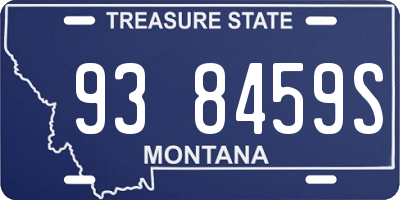 MT license plate 938459S