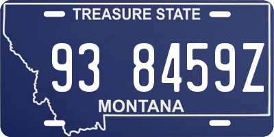 MT license plate 938459Z