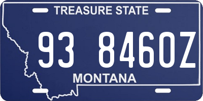 MT license plate 938460Z