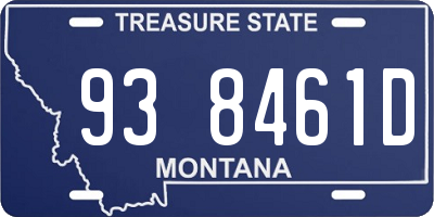 MT license plate 938461D