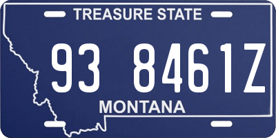 MT license plate 938461Z