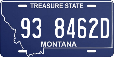 MT license plate 938462D