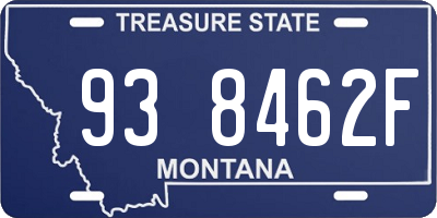 MT license plate 938462F