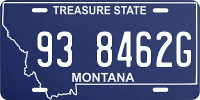 MT license plate 938462G