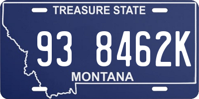 MT license plate 938462K