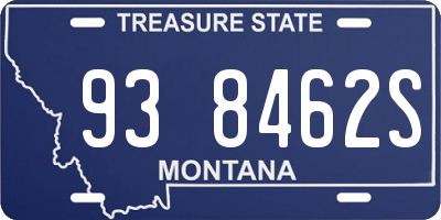 MT license plate 938462S