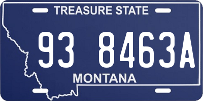 MT license plate 938463A