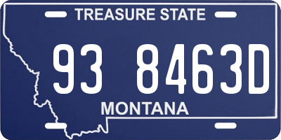 MT license plate 938463D
