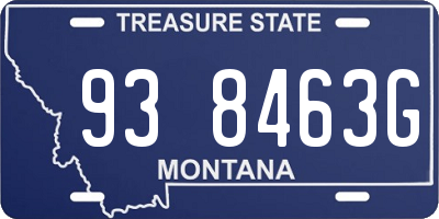 MT license plate 938463G