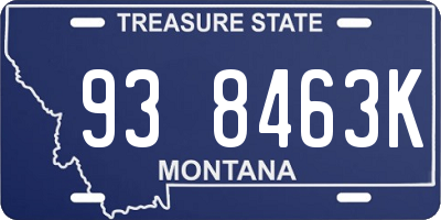 MT license plate 938463K