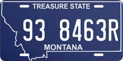 MT license plate 938463R