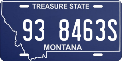 MT license plate 938463S