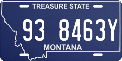 MT license plate 938463Y