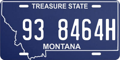 MT license plate 938464H