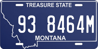 MT license plate 938464M