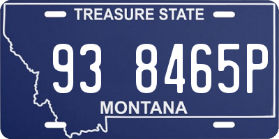 MT license plate 938465P