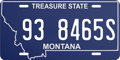 MT license plate 938465S