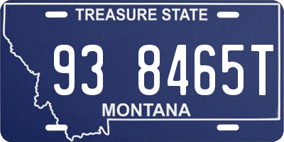 MT license plate 938465T