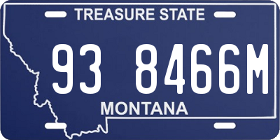 MT license plate 938466M