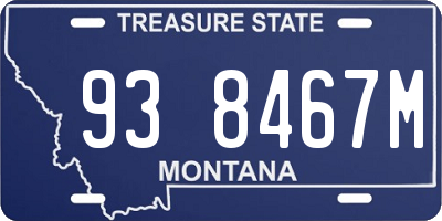 MT license plate 938467M