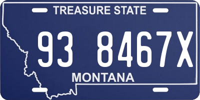 MT license plate 938467X
