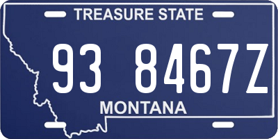 MT license plate 938467Z