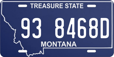 MT license plate 938468D