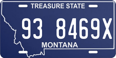 MT license plate 938469X