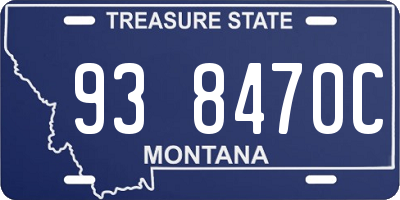 MT license plate 938470C