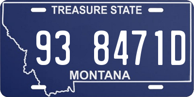 MT license plate 938471D