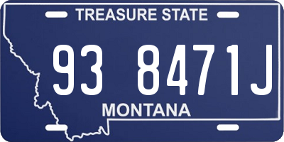 MT license plate 938471J