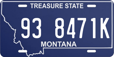 MT license plate 938471K