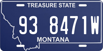 MT license plate 938471W