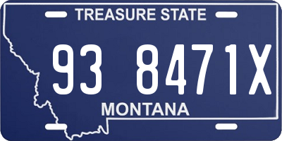MT license plate 938471X