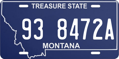 MT license plate 938472A