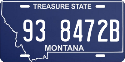 MT license plate 938472B