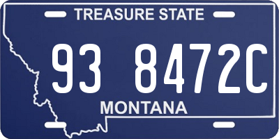 MT license plate 938472C
