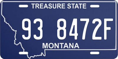 MT license plate 938472F