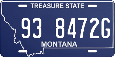 MT license plate 938472G