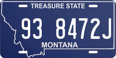 MT license plate 938472J